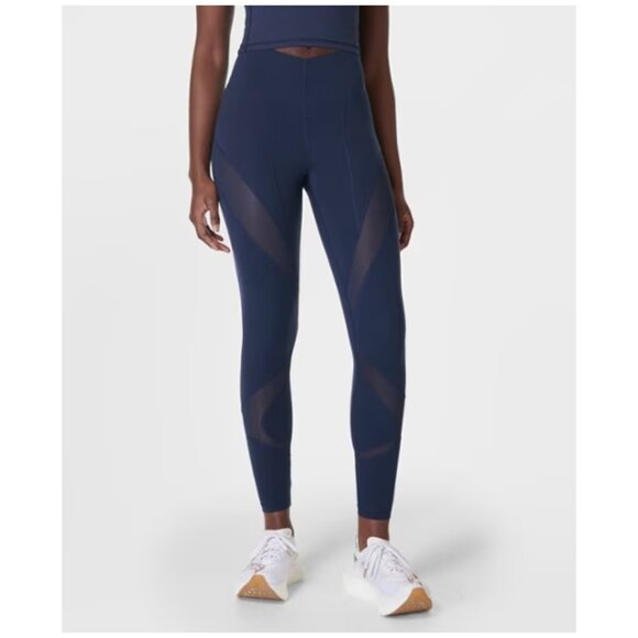 Sweaty Betty Navy Blue Mesh 7/8 Workout Leggings For Women NWT - Picture 2 of 11
